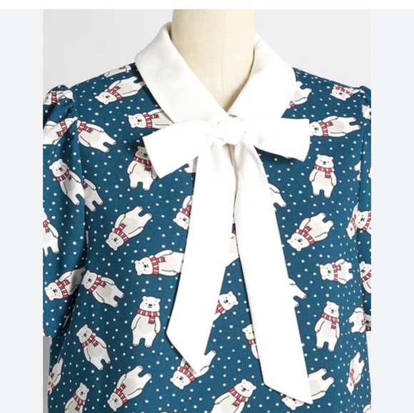 Modcloth Positive First Impressions Polar Bear Blouse Size 1X - Picture 14 of 14